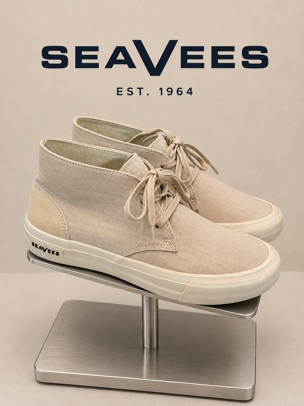 SeaVees Maslon Desert Boot Men’s 7 Beige Cotton Suede Chukka Sneakers